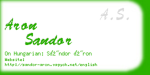 aron sandor business card